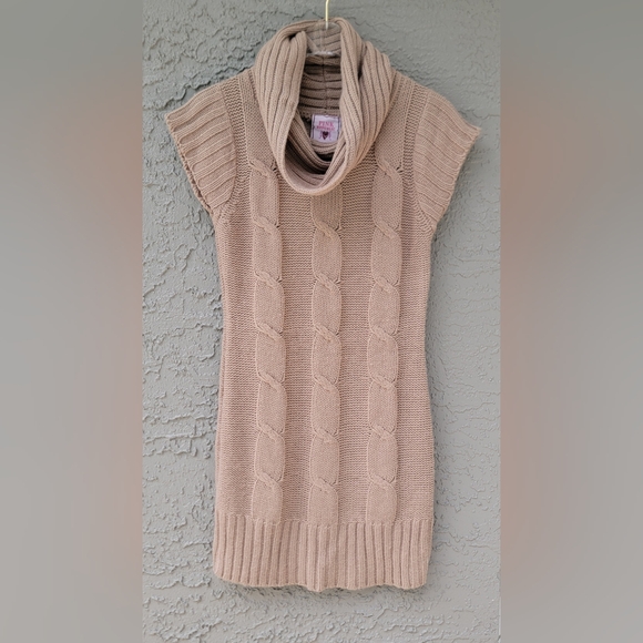 Pink Republic Y2K Cowl Neck Chunky Cable Knit Sweater Dress – Size Large - Picture 5 of 9